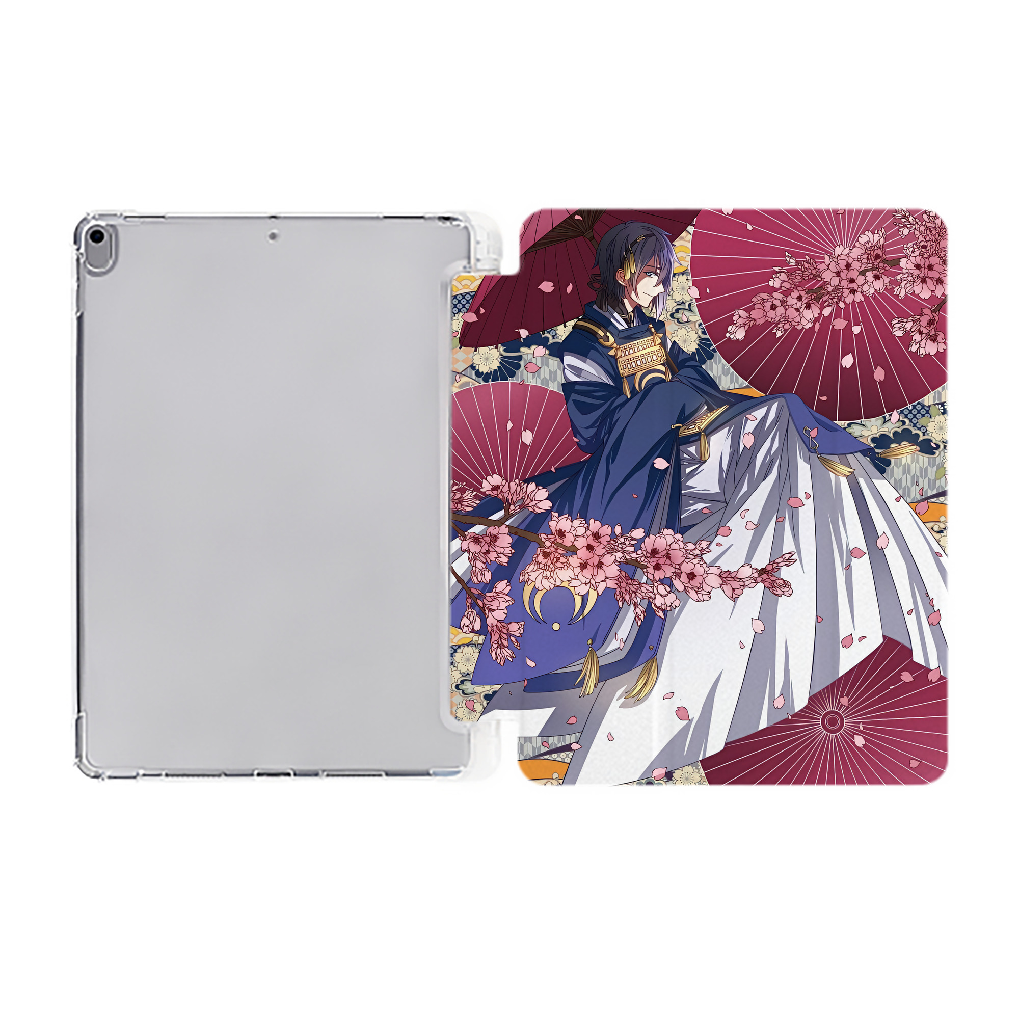 （画像用） 刀剣乱舞 Touken Ranbu IPad ケース ペン収納付き 三つ折りスタンド PUレザー×シリコン 対応機種9.5/10.5/10.9インチ